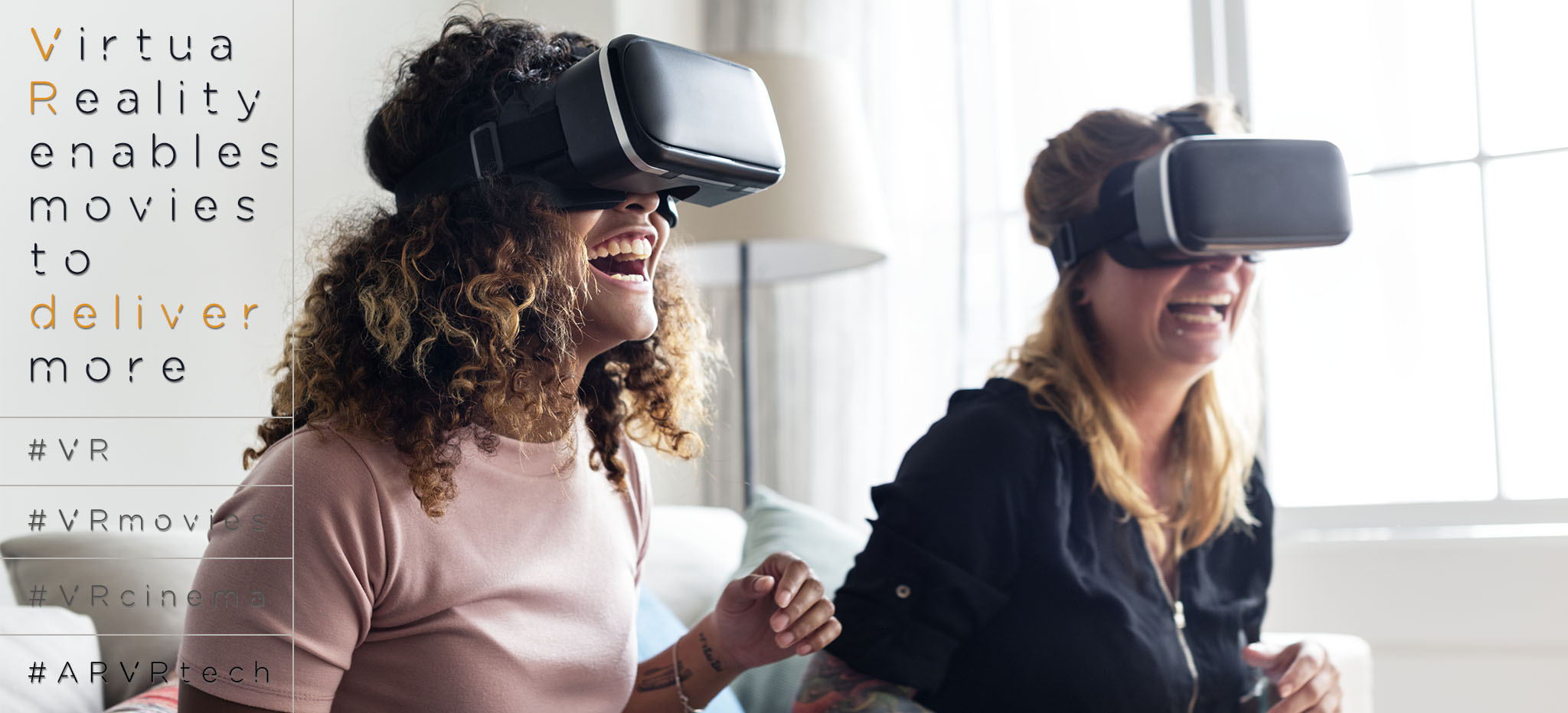 VR Movies 2 Two Women Wearing VR Headsets